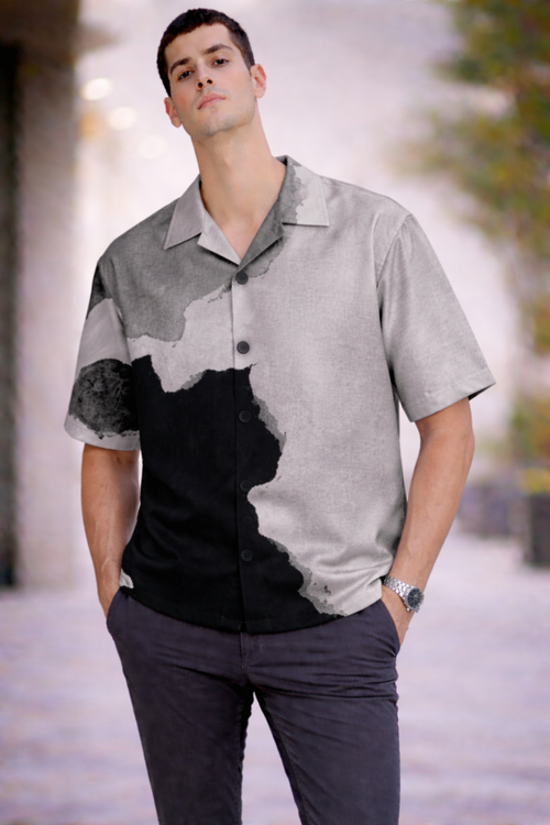 Weardo Island Mood Cuban Collar Shirt